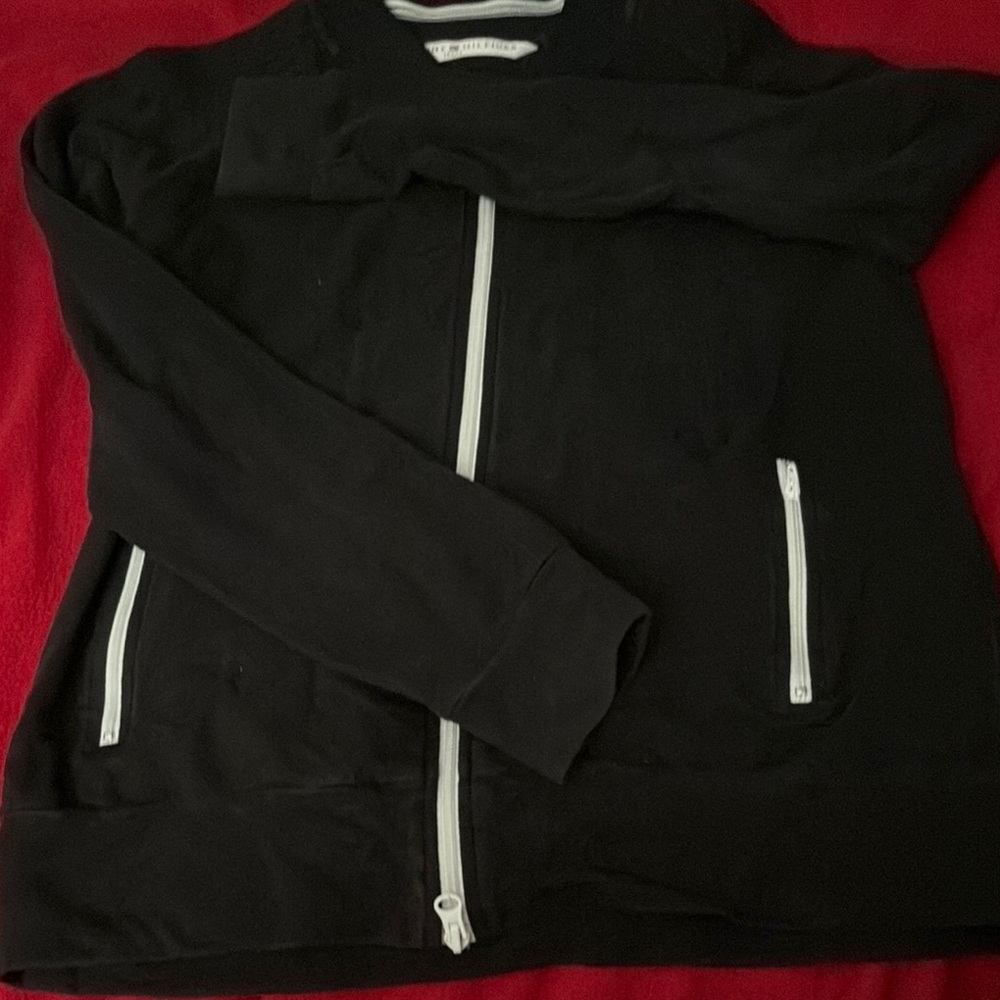 Tommy Hilfiger Black Zip Up Sweater Classic Knit Design